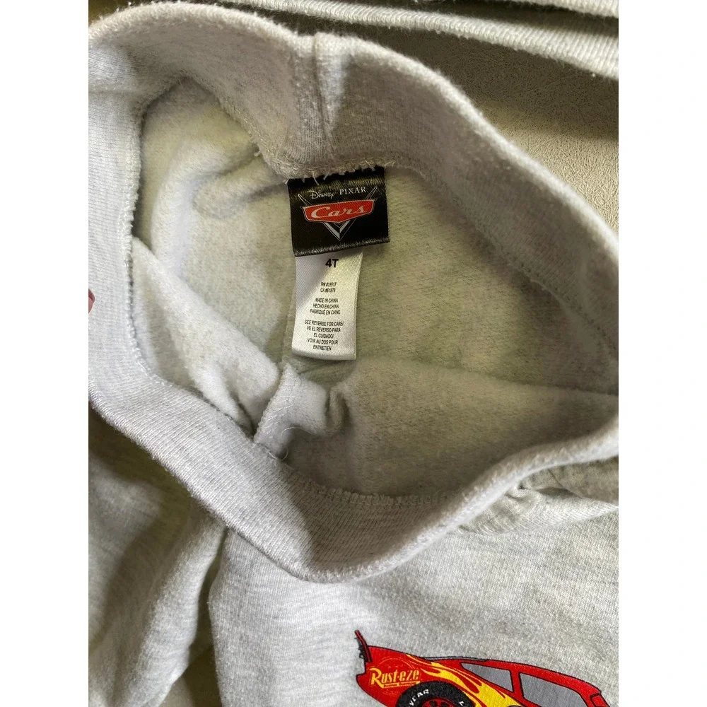 Disney Pixar Cars Lightning McQueen Gray Fleece Sweatshirt Joggers Set 4T
